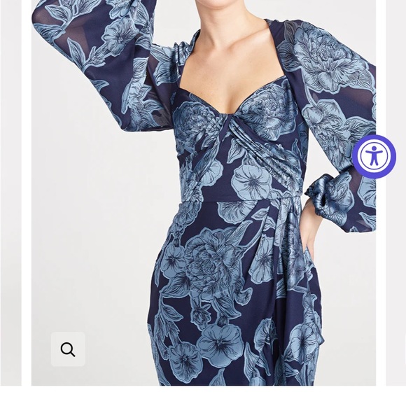 Theia Joslyn Bishop sleeve dress - Picture 4 of 10